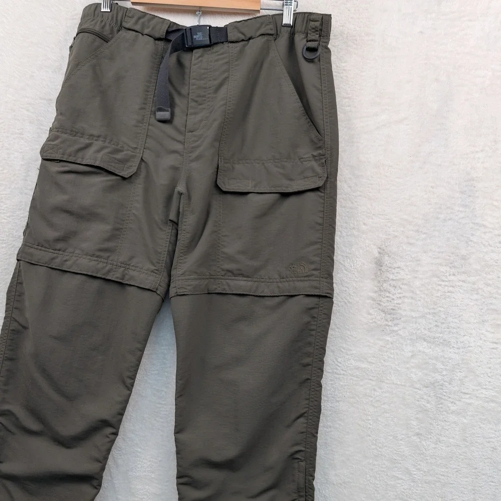The North Face Convertible Pants Mens 38x30 Large Olive Green Gorpcore Hiking